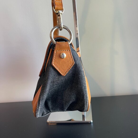 Burberry Brown Leather Trim Washed Denim Patchwork Crossbody Bag - Preowned - Picture 13 of 16